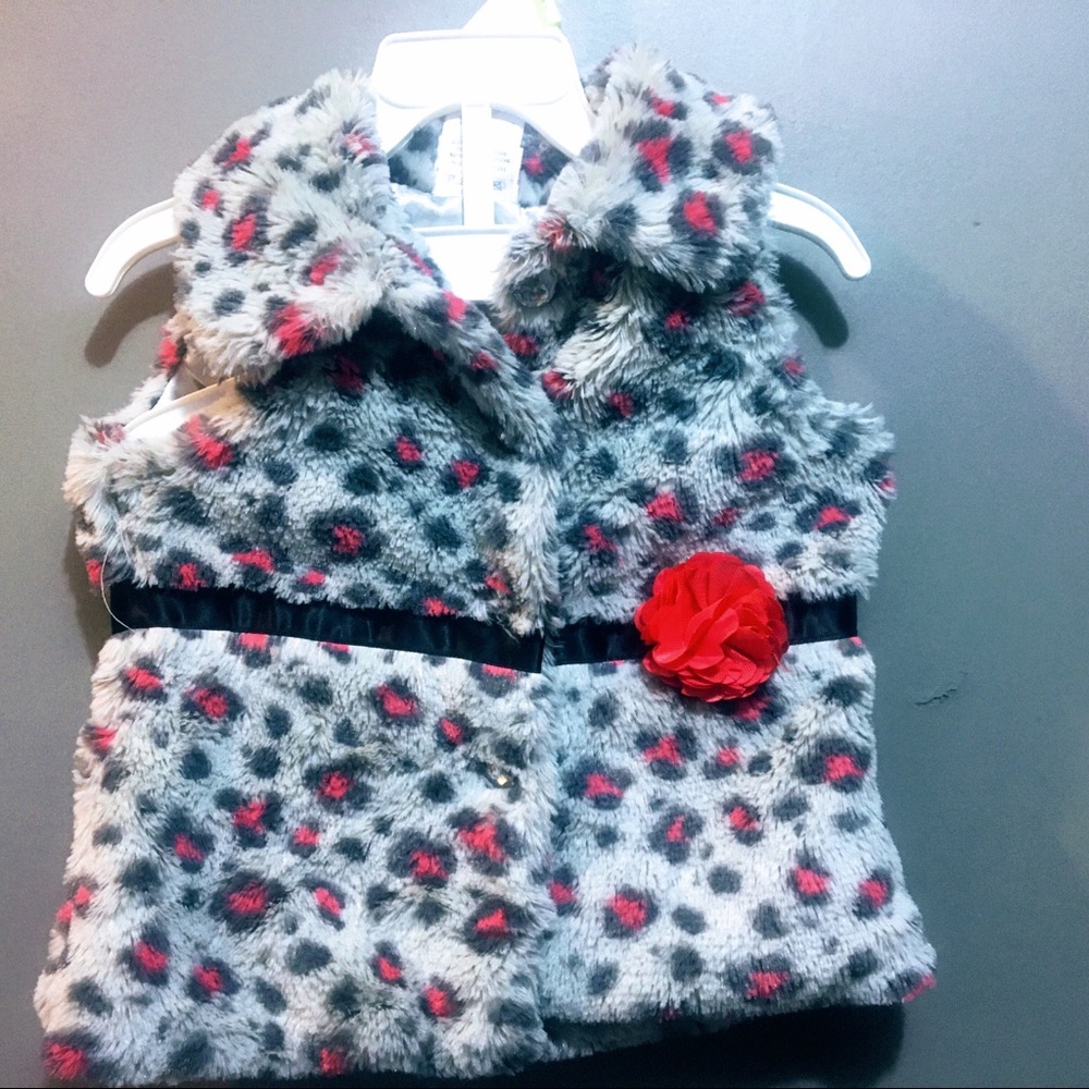 Nanette Faux Fur Leopard Vest Size 3T